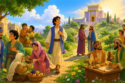 🧒📚 Historias bíblicas para maravillarse | 22.08.2026 | 🎻 Salmos | ⛺ Cap.15 – ¿Quién puede habitar con Dios?